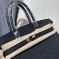 「#4157」 Hermès Black Ostrich Gold Buckle Birkin Bag 30cm