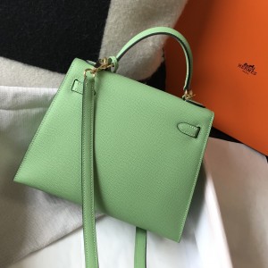 「#4018」 Hermes Avocado Green Kelly 25cm