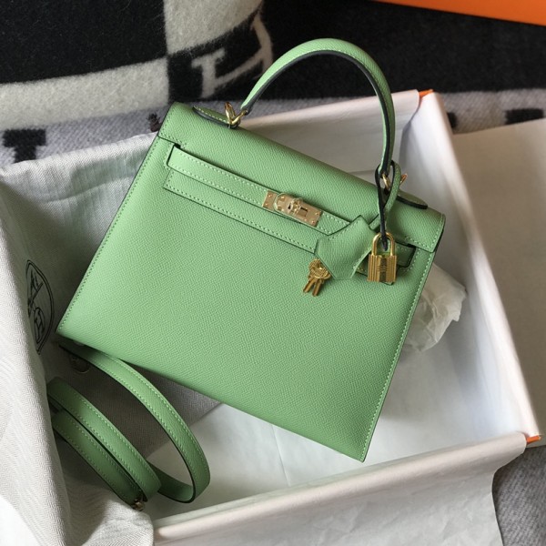 「#4018」 Hermes Avocado Green Kelly 25cm