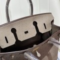 「#4159」Hermès Grey Ostrich Gold Buckle Birkin Bag 30cm