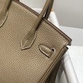 「#4161」 Hermès Elephant Grey Gold Buckle Mini Birkin Bag 20cm