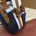 「#7185」Loro pian Bale - 16cm*14cm*23cm - blue denim 「#7185」Loro pian Bale - 16cm*14cm*23cm - blue denim