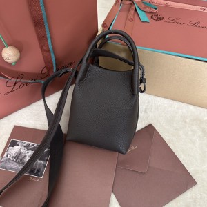 「#7186」Loro pian Bale  - 16cm*14cm*23cm - coffee color