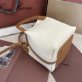 「#7187」Loro pian Bale  - 16cm*14cm*23cm - white with brown