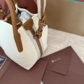 「#7187」Loro pian Bale  - 16cm*14cm*23cm - white with brown