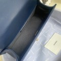 「#10239」Chanel blue ribbed gold buckle hot mom bag 67086 25cm