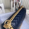 「#10240」Chanel Ribbed Gold Buckle Hot Mom Bag 67086 25cm