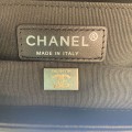 「#10241」Chanel ribbed silver buckle silver chain hot mom bag 67086 25cm