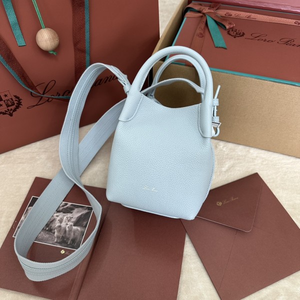 「#7193」Loro pian Bale  - 16cm*14cm*23cm - Light blue beauty color