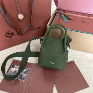 「#7204」Loro pian Bale  - 16cm*14cm*23cm - lichen green