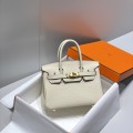 「#4162」 Hermès Milkshake Platinum Buckle Mini Birkin Bag 20cm