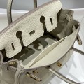 「#4162」 Hermès Milkshake Platinum Buckle Mini Birkin Bag 20cm