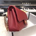 「#10250」Chanel 2018 Big V Red Ball Gold Chain Gold Buckle 25cm AS8023