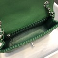 「#10254」Chanel 2018 Big V Green Silver Chain Silver Buckle 20cm AS8500