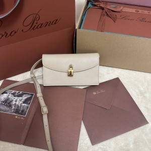 「#7207」Loro pian Pickette - 18cm*10cm*2.5cm - Light frankincense palm print