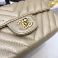 「#10256」Chanel 2018 Big V Beige Gold Chain Gold Buckle 20cm AS5500 「#10256」Chanel 2018 Big V Beige Gold Chain Gold Buckle 20cm AS5500