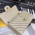 「#10256」Chanel 2018 Big V Beige Gold Chain Gold Buckle 20cm AS5500 「#10256」Chanel 2018 Big V Beige Gold Chain Gold Buckle 20cm AS5500