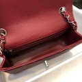 「#10262」Chanel 2018 Big V Red Silver Chain Silver Buckle 20cm AS8500