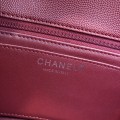 「#10262」Chanel 2018 Big V Red Silver Chain Silver Buckle 20cm AS8500