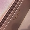 「#10264」Chanel 2018 Big V Barbie Pink Gold Chain Gold Buckle 20cm AS8500