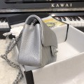 「#10266」Chanel 2018 Big V Barbie Silver Chain Silver Buckle 20cm AS8500