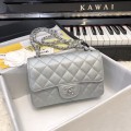 「#10269」Chanel original silver ball imported caviar leather silver chain silver buckle handbag AS6500 20Cm