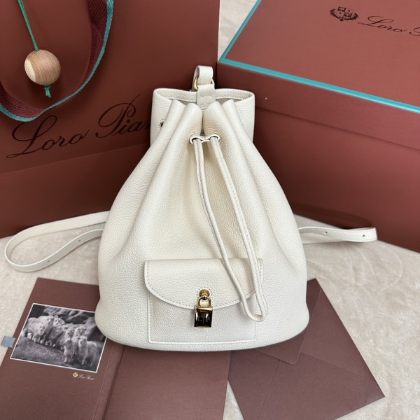 「#7215」Loro pian Extra - 25cm*27cm*14cm - Tender white