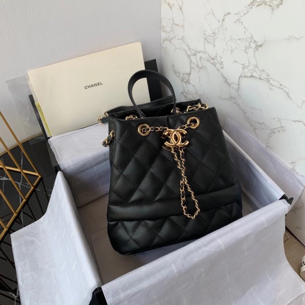 「#10275」Chanel children's bags 2019 new small bucket drawstring chain crossbody bag AS0768 20cm