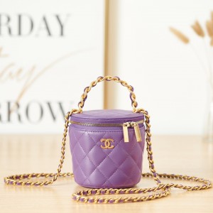 「#10277」Chanel spot 22A handmade chain handle cosmetic bucket bag AS2873 10.5*11.5*10.5cm