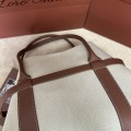 「#7220」Loro pian Ghiera Shopper - FAO7463 - 40cm*26cm*18cm - Canvas Caramel