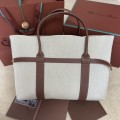 「#7220」Loro pian Ghiera Shopper - FAO7463 - 40cm*26cm*18cm - Canvas Caramel