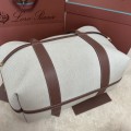「#7220」Loro pian Ghiera Shopper - FAO7463 - 40cm*26cm*18cm - Canvas Caramel