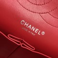 「#10285」Chanel red lambskin silver chain silver buckle AS5212 30cm