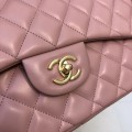 「#10286」Chanel pink lambskin gold chain with gold buckle AS5212 30cm