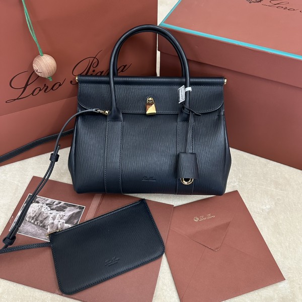 「#7227」Loro pian Loom L25 - 25cm*18cm*12.5cm- Dark blue water ripples