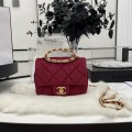「#10291」Chanel 22/23 Early Spring Resort Collection French Red Velvet AS3450 20cm