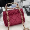 「#10291」Chanel 22/23 Early Spring Resort Collection French Red Velvet AS3450 20cm