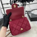 「#10291」Chanel 22/23 Early Spring Resort Collection French Red Velvet AS3450 20cm