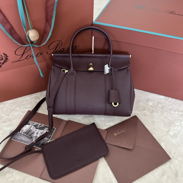 「#7238」Loro pian Loom L25 - 25cm*18cm*12.5cm- red bean color