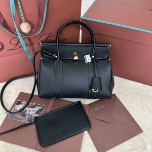 「#7240」Loro pian Loom L25 - 25cm*18cm*12.5cm- black plain weave