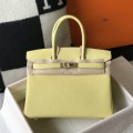 「#4019」 Hermes Chick Yellow Gold Buckle Birkin Bag 25cm