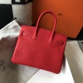 「#4165」 Hermès Red Gold Buckle Mini Birkin Bag 20cm
