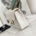 「#10309」 Chanel Classic Flap Bag White Pearl Gold Buckle Gold Chain Shape A88 30*21*8cm