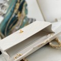 「#10309」 Chanel Classic Flap Bag White Pearl Gold Buckle Gold Chain Shape A88 30*21*8cm