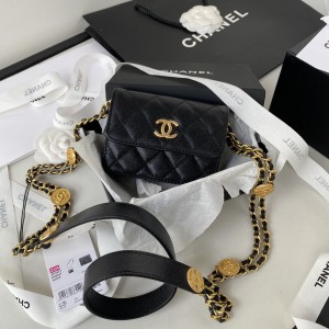「#10317」Chanel gold coin woc mini small waste bag AP2857 0*12.3*3.2cm
