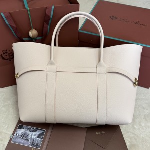 「#7249」Loro pian Ghiera Shopper - FAO7463 - 40✖️26✖️18CM - cream honey color