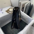 「#10320」Chanel Transparent Bag Black Classic Flap Bag Gold Buckle Gold Chain #58999 30*21*8cm