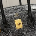 「#4164」 Hermès black gold buckle mini platinum bag 20cm