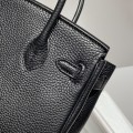 「#4164」 Hermès black gold buckle mini platinum bag 20cm