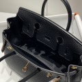 「#4164」 Hermès black gold buckle mini platinum bag 20cm
